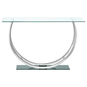 Coaster Danville U-Shaped Glass Top Entryway Console Table Chrome