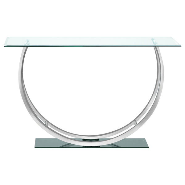 Coaster Danville U-Shaped Glass Top Entryway Console Table Chrome