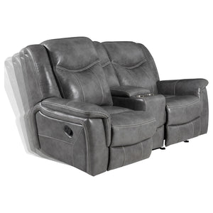 Coaster Conrad Upholstered Padded Arm Glider Loveseat Grey