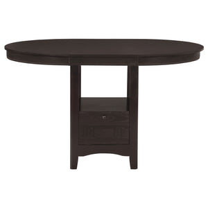 Coaster Lavon Oval 60 Inch Extension Counter Dining Table Espresso