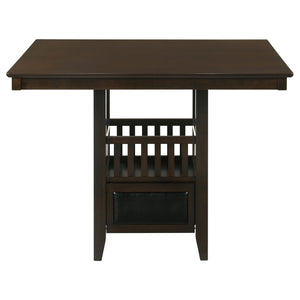 Coaster Jaden Square 47 Inch Counter-Height Dining Table Espresso