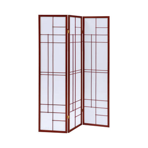 Coaster 4-Panel Room Divider White Paper/Cherry