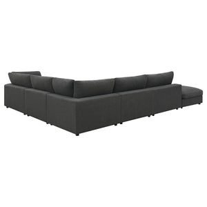 Coaster Serene 6-Piece Upholstered Modular Sectional Sofa Charcoal