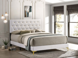 Coaster Kendall Upholstered King Panel Bed White