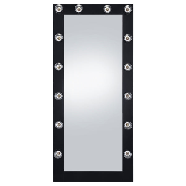 Coaster Zayan 32 X 71 Inch Floor Mirror Led Lighting Black Gloss