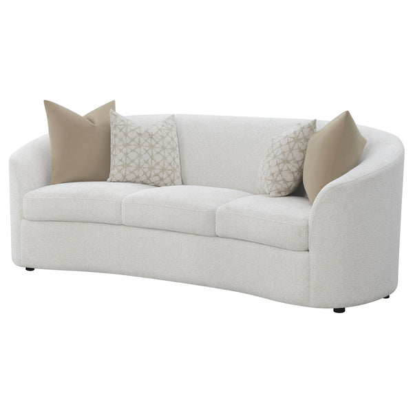 Coaster Rainn Boucle Upholstered Sloped Arm Sofa Latte