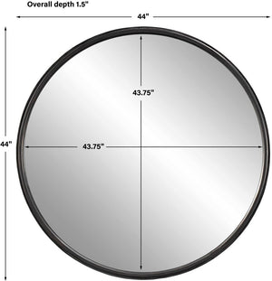 Uttermost Dawsyn Aged Black Round Mirror