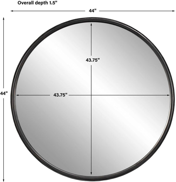 Uttermost Dawsyn Aged Black Round Mirror