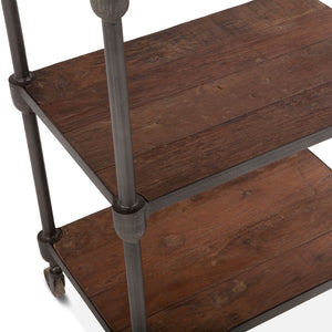 Home Trends Design Industrial Teak 25-Inch Wide Industrial Bookshelf