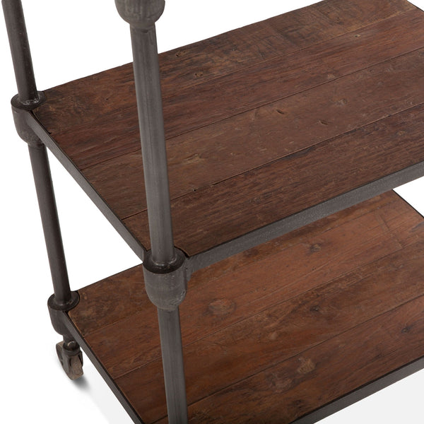 Home Trends Design Industrial Teak 25-Inch Wide Industrial Bookshelf