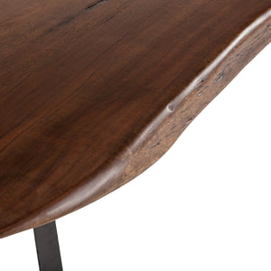 Home Trends Design London Loft 94-Inch Acacia Wood Live Edge Dining Table in Walnut Finish