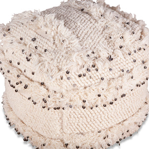 Home Trends Design Marrakech Upholstered Square Ottoman with Sequins