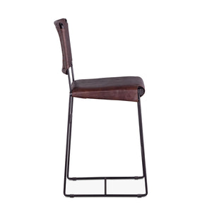 Home Trends Design New York Counter Armless Chair Chocolate Leather