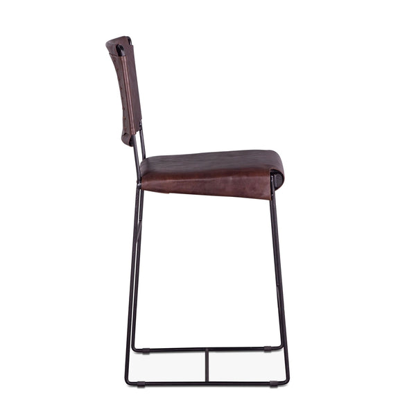 Home Trends Design New York Counter Armless Chair Chocolate Leather