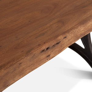 Home Trends Design Organic Forge 106-Inch Rectangle Live Edge Dining Table