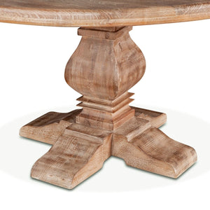 Home Trends Design San Rafael 72-Inch Round Mango Wood Dining Table
