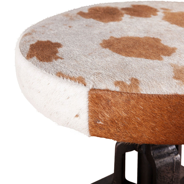 Home Trends Design Wellington Adjusting Barstool in Natural Cowhide