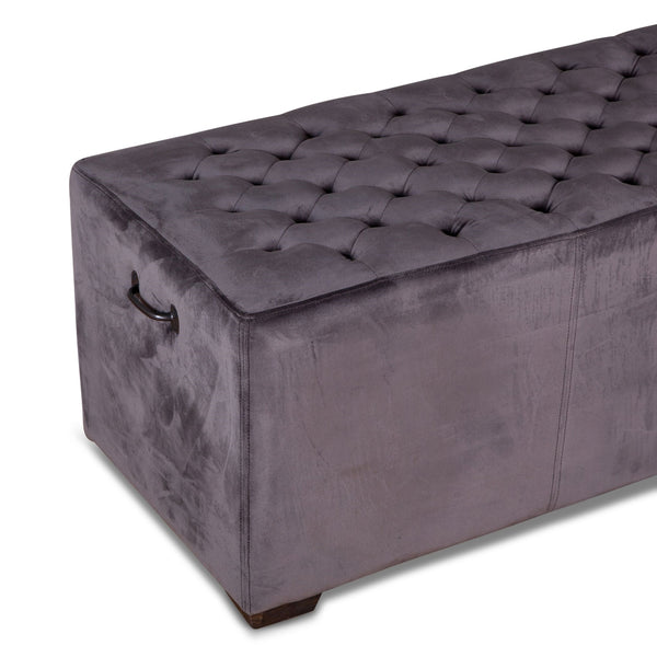 Home Trends Design Grosvenor 58-Inch Asphalt Gray Velvet Bench