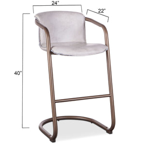 Home Trends Design Portofino Leather Bar Chair Vintage White