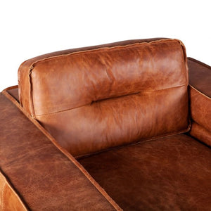 Home Trends Design Portofino Modern Leather Armchair in Vintage Cognac