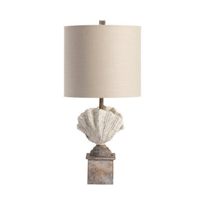 Crestview Coastal Shell Finial Coral/Off-White Table Lamp