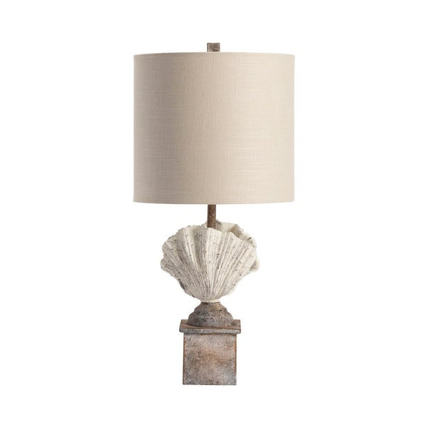 Crestview Coastal Shell Finial Coral/Off-White Table Lamp
