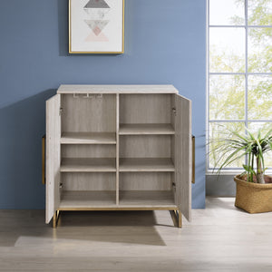 Steve Silver Larkin Faux-Marble Wine Cabinet With Copper Hardware