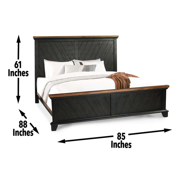 Steve Silver Bear Creek King Bed In Chocolate & Honey Smoke