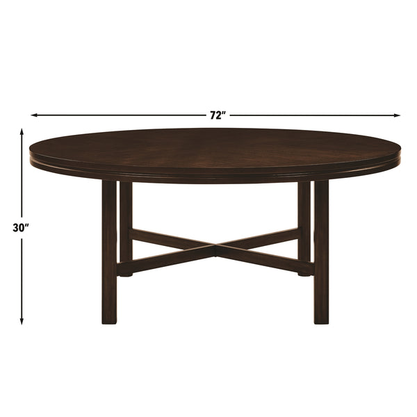Steve Silver Hartford 72-Inch Round Dining Table In Deep Espresso Finish