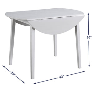 Steve Silver Naples 42-Inch Drop-Leaf Dining Table In Antique White
