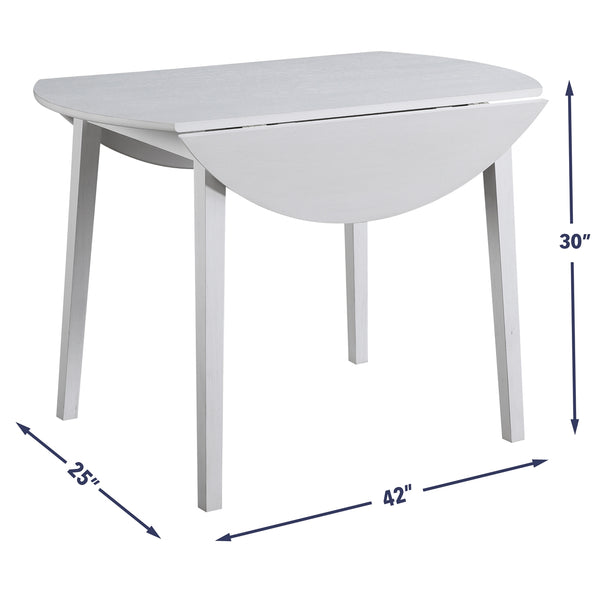 Steve Silver Naples 42-Inch Drop-Leaf Dining Table In Antique White