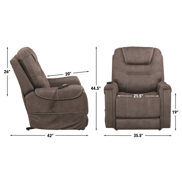 Steve Silver Brisbane Fabric Power Lift Chair With 3-Zone Heat In Neutral Stone