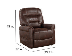 Steve Silver Ottawa Walnut Power Lift Chair With Heat & Massage