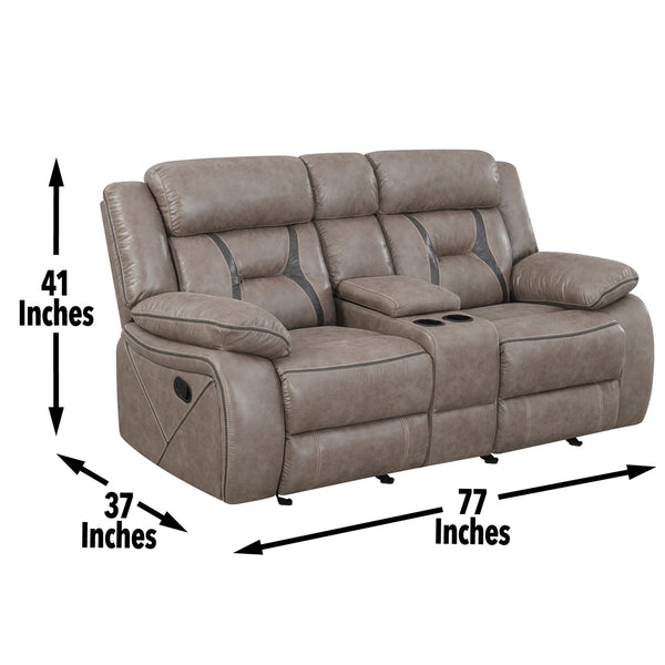 Steve Silver Tyson Gray Glider Manual Reclining Console Loveseat