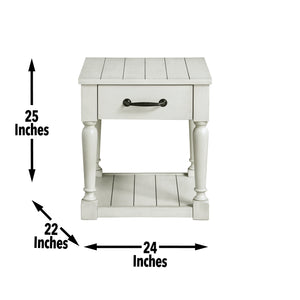 Steve Silver Hemingway End Table In Alabaster