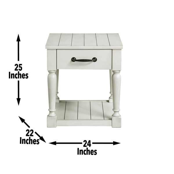 Steve Silver Hemingway End Table In Alabaster