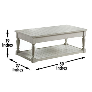 Steve Silver Hemingway Lift-Top Cocktail Table In Alabaster