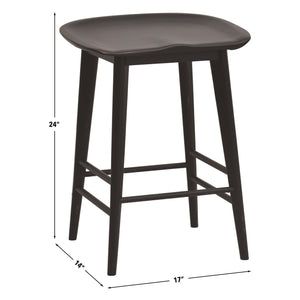 Steve Silver Hilton 24-Inch Backless Counter-Height Stool In Modern Black
