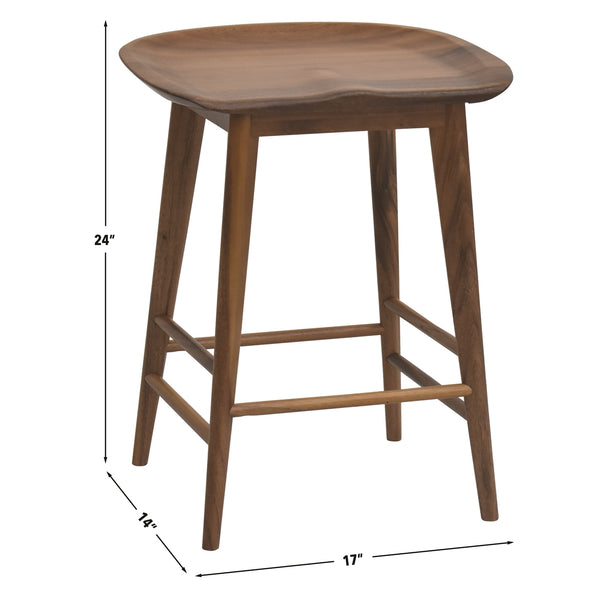Steve Silver Hilton 24-Inch Backless Counter-Height Stool In Natural Brown