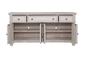 American Woodcrafters Sedona 72-Inch TV Console Cobblestone White