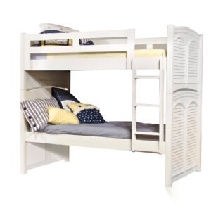 American Woodcrafters Cottage Traditions Complete 3/3 Over 3/3 Bunk Bed in Clean White Cottage Finish