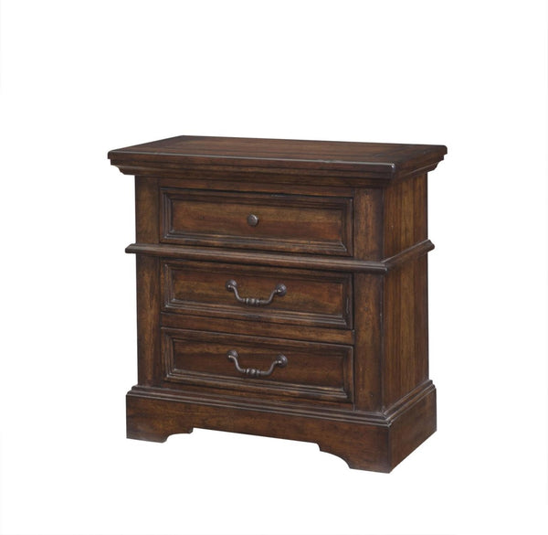 American Woodcrafters Complete Queen Bedroom Set Brown Panel Bed, Dresser, Mirror & Nightstand Tobacco Finish Stonebrook