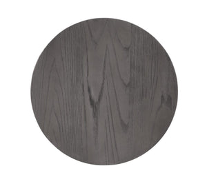American Woodcrafters Filmore Round Wood Top with Metal Base Pub Tables in Slate Grey with Grey Oak Top