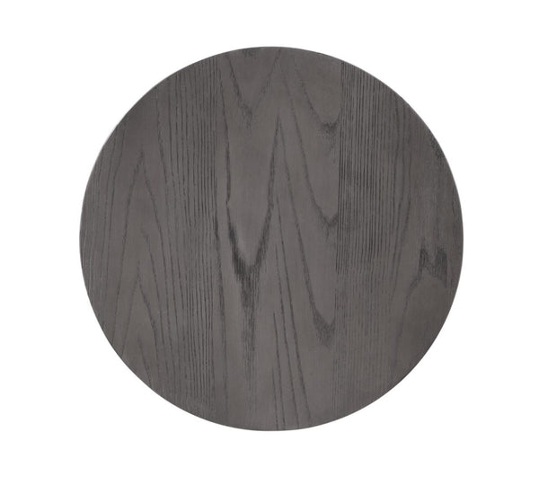 American Woodcrafters Filmore Round Wood Top with Metal Base Pub Tables in Slate Grey with Grey Oak Top