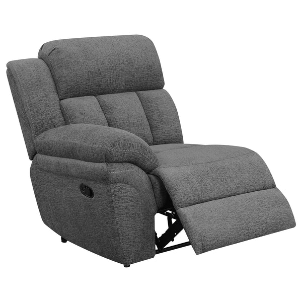 Coaster Bahrain Upholstered Motion Sofa Charcoal