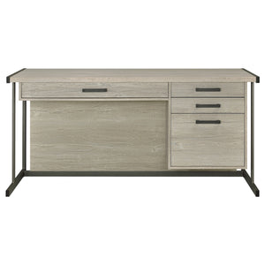 Coaster Loomis 60 Inch 4-Drawer Computer Desk Whitewashed Grey