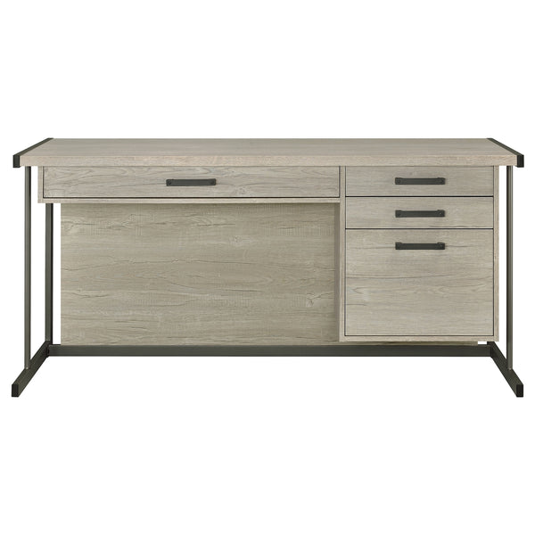Coaster Loomis 60 Inch 4-Drawer Computer Desk Whitewashed Grey