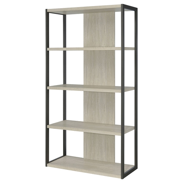 Coaster Loomis 72 Inch A 4-Shelf Bookshelf Whitewashed Grey