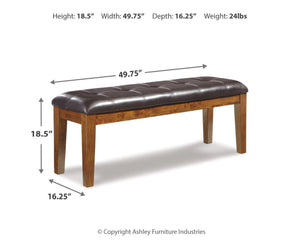 Ralene Upholstered Dining Bench Medium Brown