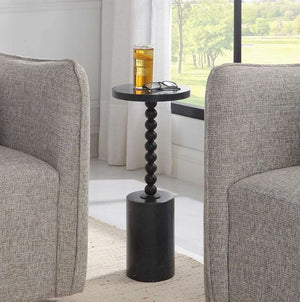 Uttermost Bead Black Drink Table